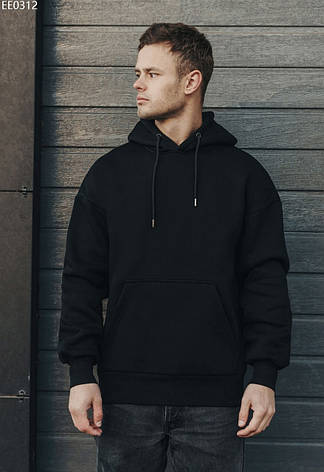 Толстовка Staff basic black oversize fleece чорний EE0312, фото 2