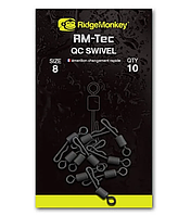 Вертлюжок RidgeMonkey RM-Tec Quick Change Swivel size 8 №8 (8шт)