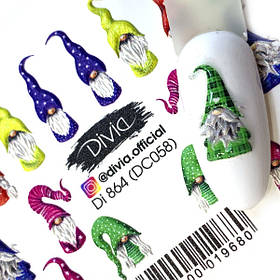 Наклейки на нігті об'ємні Divia "3D" кольорові Di864 №DC058