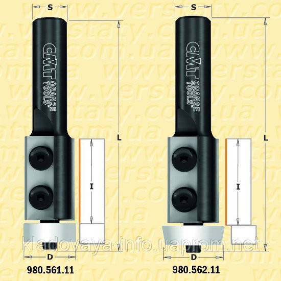 Фреза CMT обгонная для искусственного камня D19,05-I30-L83-d12 (ID ...