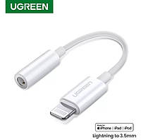 Переходник для iPhone MFI Lightning to 3.5 mm адаптер для наушников Ugreen 30759 (US212) White