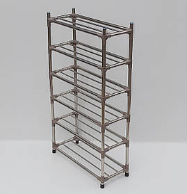 Д 59*Ш 25*110 см. Полиця для взуття металева посилена на 6 ярусів