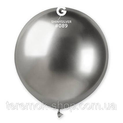 Повітряна латексна куля хром срібло 48 см 19" Gemar