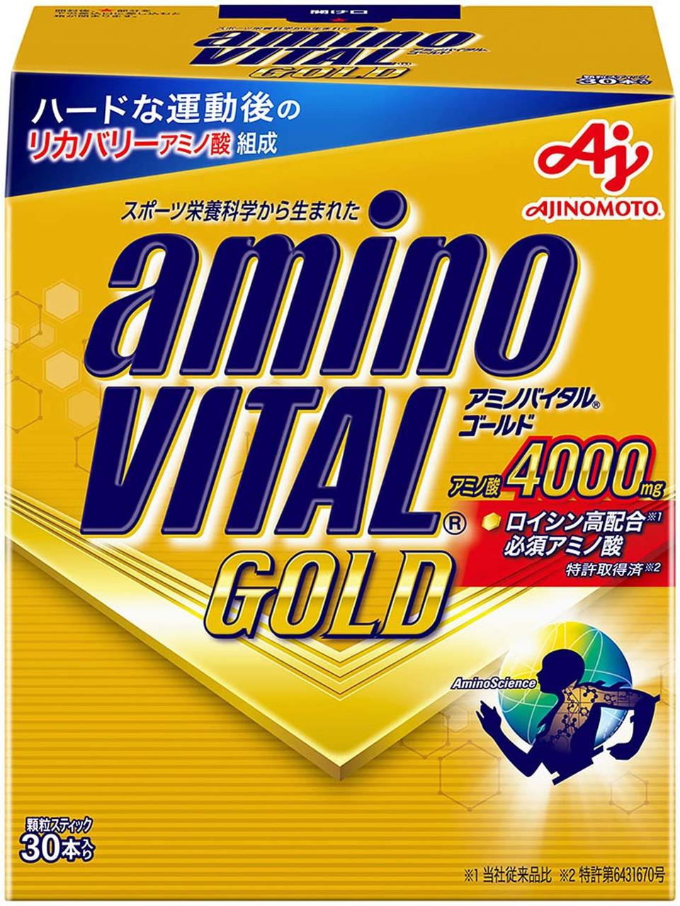 Ajinomoto Amino Vital Gold BCAA та інші амінокислоти 4000 мг на порцію, смак грейпфрута, 30 стіків, фото 1