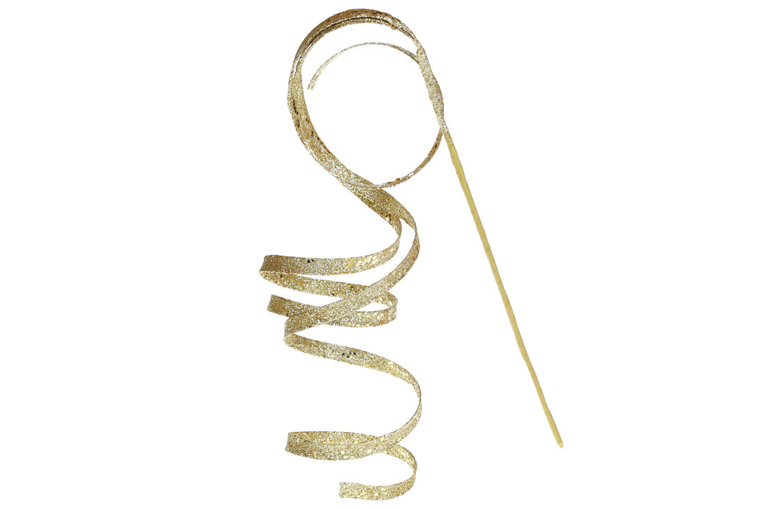 Декор-спіраль золота в гліттері 76см, фото 1