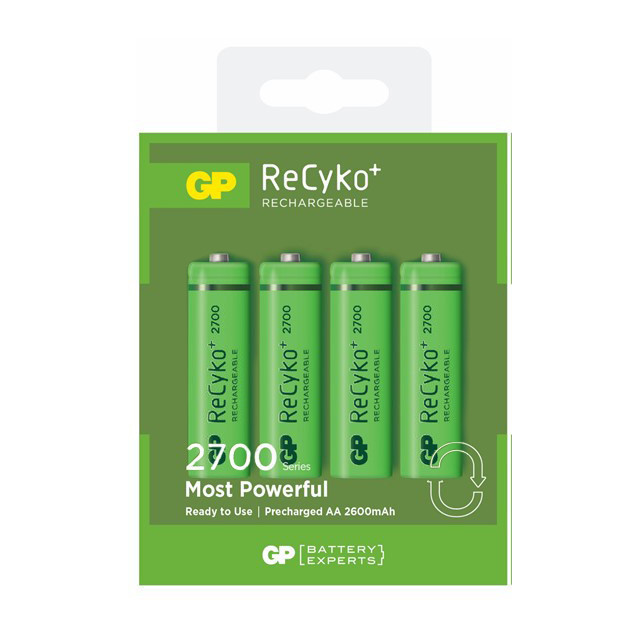 Акумулятор GP Recyko+ 2700, AA, 2600mAh, 7.8 A, Ni-MH LSD80-1, Blister 4шт, фото 1