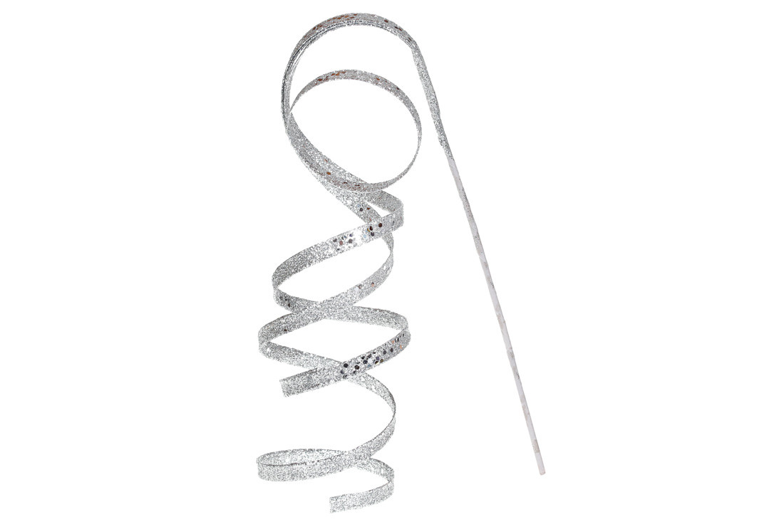 Декор-спіраль у сріблі з гліттером 76см, фото 1