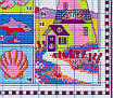 Набір для вишивання за нанесеною на канву схемою  "Impression of seaside". AIDA 14CT printed 41*25 см, фото 10