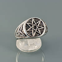 Кольцо Семиконечная Звезда серебряный Гептаграмма перстень Трикветр талисман