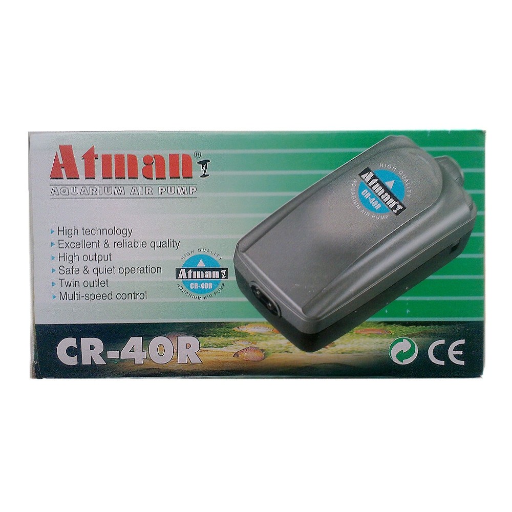 Двоканальний компресор для акваріума Atman CR-40R