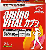 Ajinomoto Amino Vital Capsi BCAA та інші амінокислоти, вітаміни, капсаїцин із перцю, 21 стік