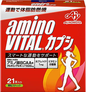 Ajinomoto Amino Vital Capsi BCAA та інші амінокислоти, вітаміни, капсуль 21 стик по 3 г. До 08/2027