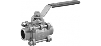 Кран нержавіючий трехсоставной під зварювання