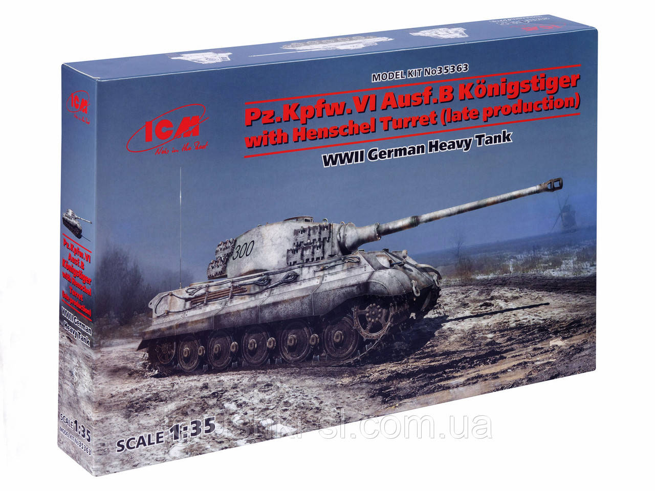 Збірна модель (1:35) Німецький важкий танк Pz.Kpfw.VI Ausf.B "Королівський Тигр" із вежею Henschel