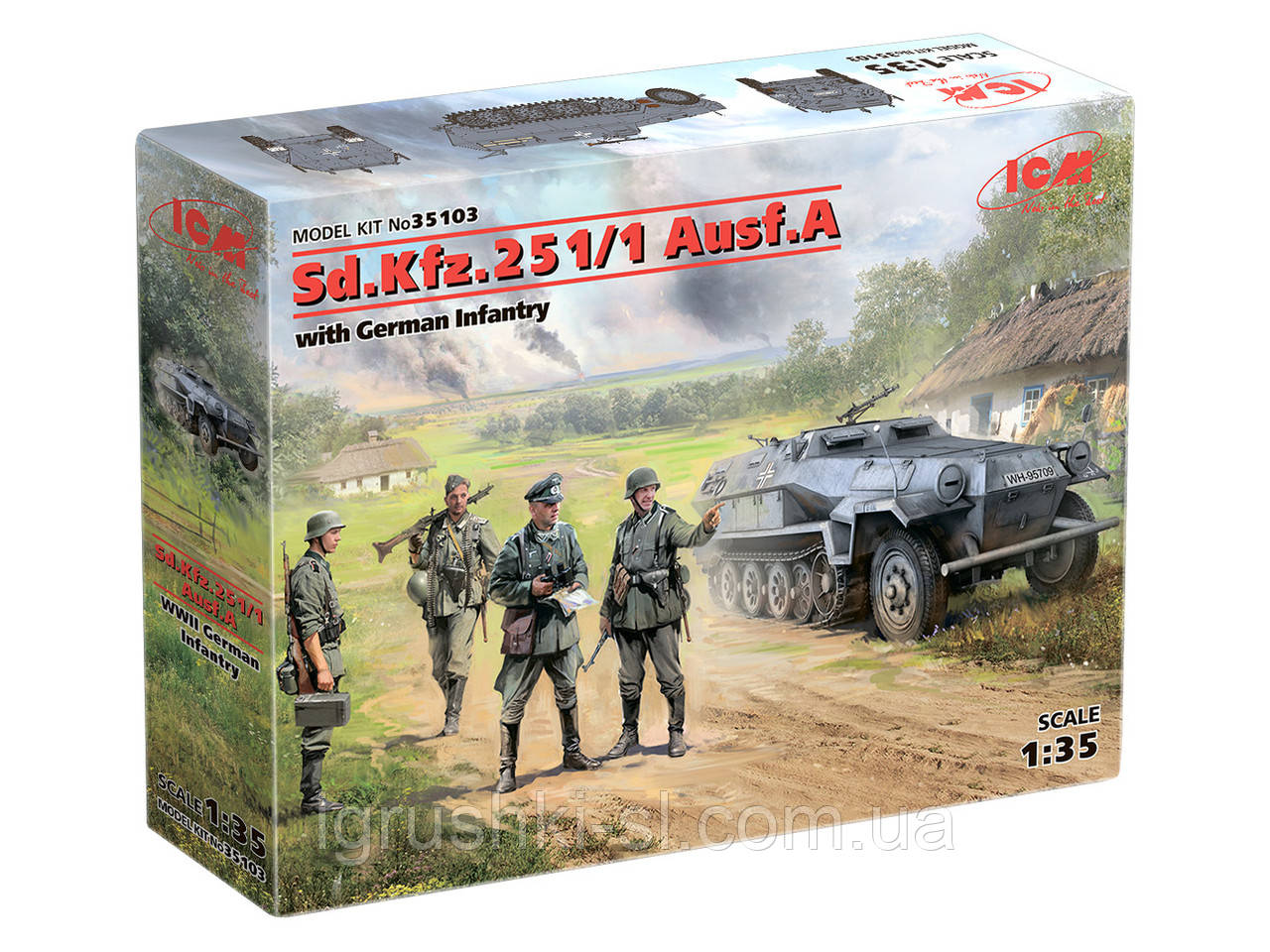 Збірна модель (1:35) Бронетранспортер Sd.Kfz.251/1 Ausf.A з німецькою піхотою