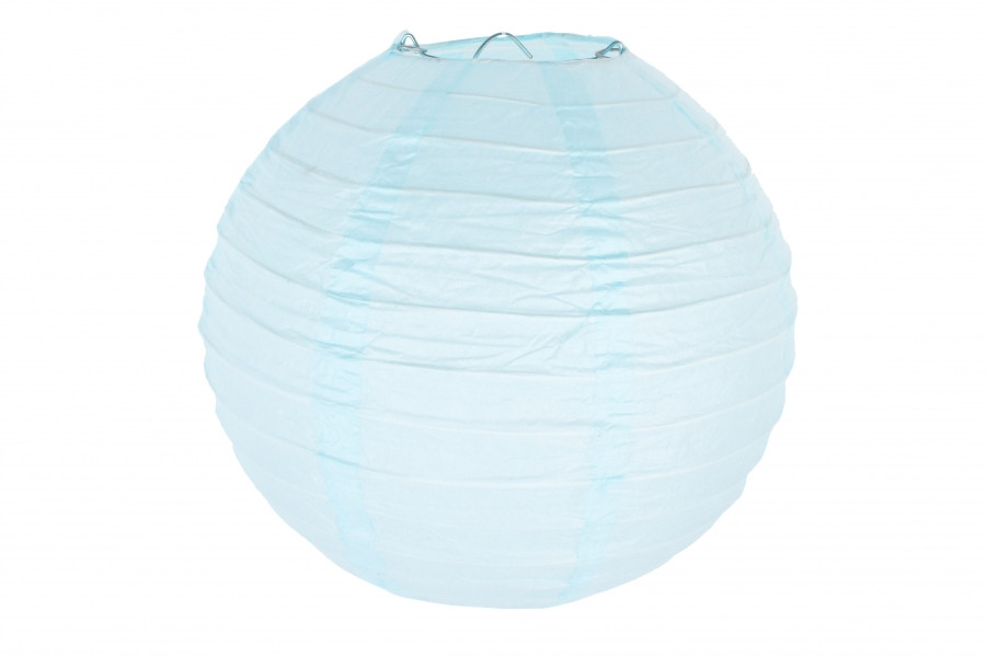 Паперовий ліхтар, діаметр 30 см, колір світло-голубий