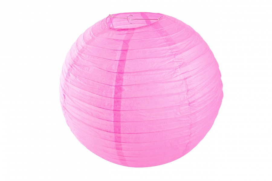 Паперовий ліхтар, рожевого кольору, діаметр 20 см.