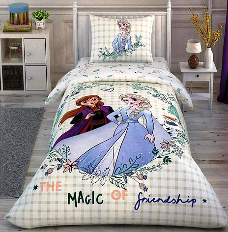Постільна білизна TAC DISNEY Frozen 2 Friendship полуторна, фото 1