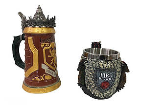 Подарунковий набір Кухоль Game Of Thrones House Lannister і Кухоль Fire And Blood Targaryen 3D Будинок Таргарієн