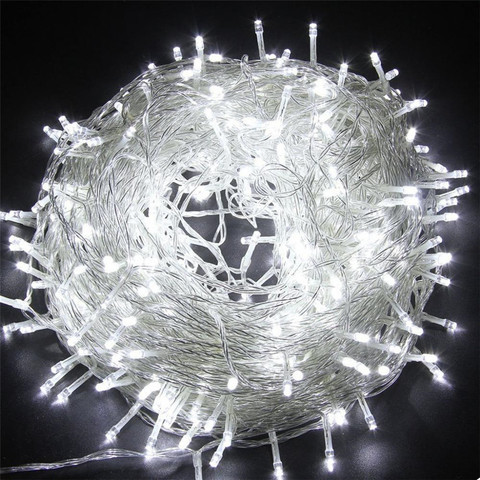 Гірлянда новорічна 400LED прозорий провід 28м Контролер 220V Білий | Гірлянда бахрома світлодіодна вулична