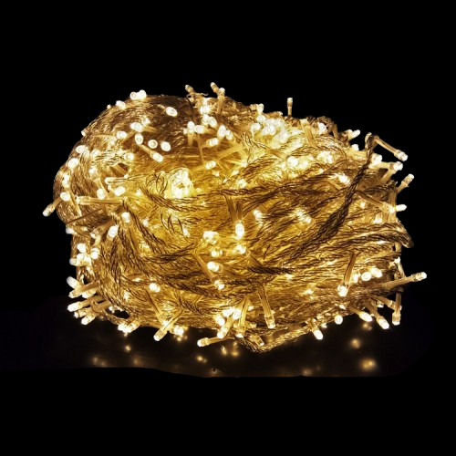 Гірлянда новорічна 300LED 20м прозорий провід Контролер 220V Теплий білий | Бахрома світлодіодна вулична, фото 1