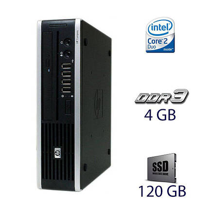 Неттоп HP 8000 USFF / Intel Core 2 Duo E8400 (2 ядра по 3.0 GHz) / 4 GB DDR3 / 120 GB SSD, фото 1