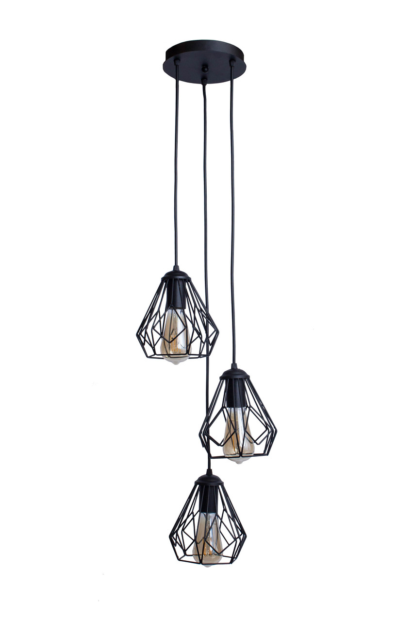 Люстра з підвісними плафонами лофт Е27-3 Milan NL 538-3R, фото 1