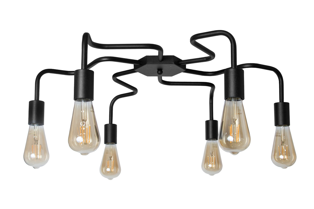 Стельова люстра павук чорна на 6 лампи Laminari NL 17503-6 BK, фото 1