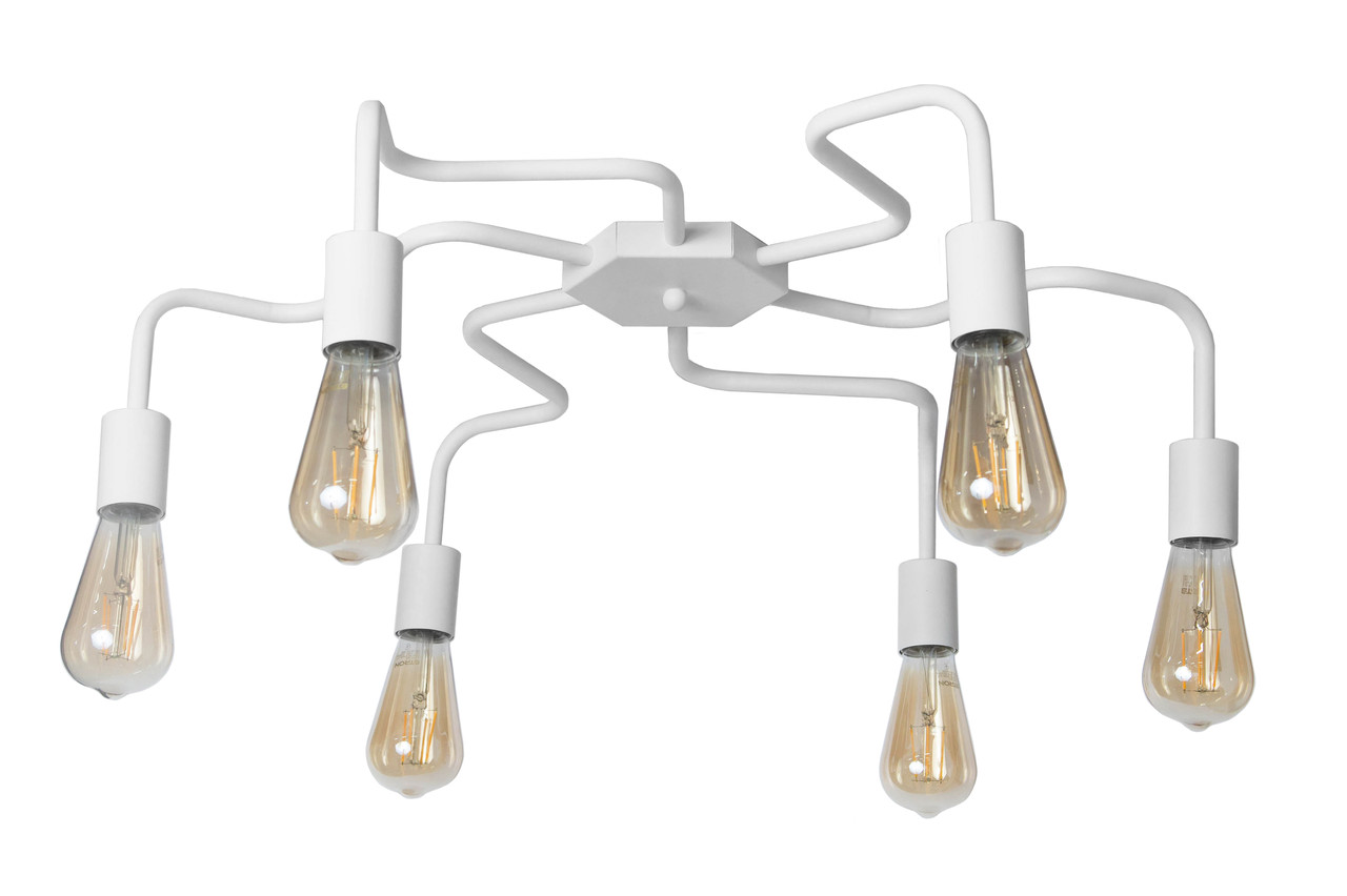 Стельова люстра павук біла на 6 лампи Laminari NL 17503-6 WH, фото 1