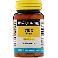 Цинк 50 мг, Zinc, Mason Natural, 100 таблеток