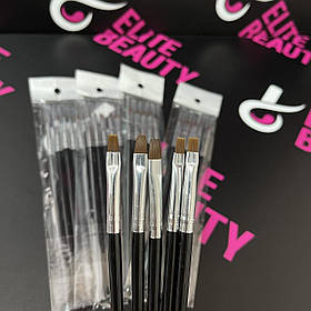 Пензель для нарощування нігтів гелем набір 5 шт різні розміри