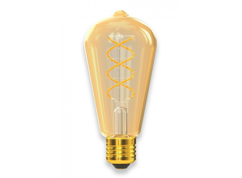 Лампа LUXEL ST64 filament golden spiral 6w E27 1800K (079-HG)