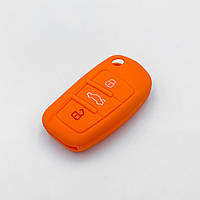 Силиконовый чехол для ключа AUDI (Ауди) A2 A3 A4 A6 A6L A8 S5 Q7 TT Оранжевый