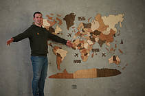 Дерев'яна карта світу на стіну