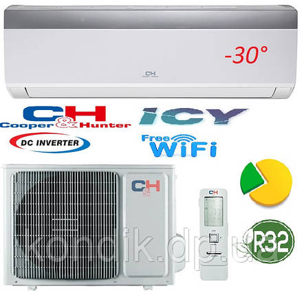 Кондиціонер Cooper&Hunter CH-S09FTXTB2S-NG ICY Inverter, фото 1