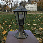 Вуличний ліхтар світильник-стовпчик PL6104 античне золото, Е27 метал, фото 3