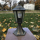Вуличний ліхтар світильник-стовпчик PL6104 античне золото, Е27 метал, фото 2
