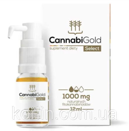 Конопляне Олія 12 мл HemPoland CannabiGold Intense 1000 mg Польща Доставка з ЄС, фото 1