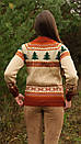 Жіночий в'язаний різдвяний светр Джемпер Ялинки, фото 5