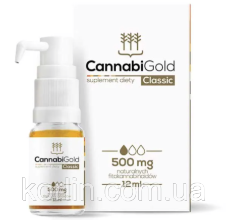 Конопляне Олія 12 мл HemPoland CannabiGold Intense 500 mg Польща Доставка з ЄС