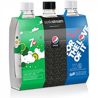 Набір із 3 пляшок по 1 літру для води Sodastream Fuse Pepsi