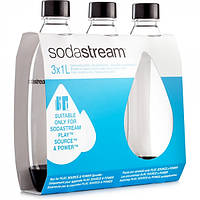 Набір із 3 пляшок по 1 літру для води Sodastream Black