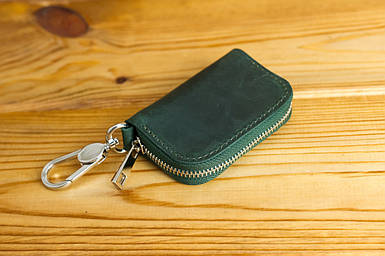 Чохол для автоключа з натуральної шкіри колір Зелений