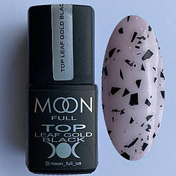 Топ нігтів MOON FULL Top leaf gold black (без липкого шару) 8 мл.