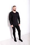 Комплект чоловічої термобілизни молодіжного зимового INDENA термокофта та штани чоловічі чорного кольору розмір XL, фото 4