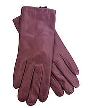 Жіночі шкіряні рукавички бордо