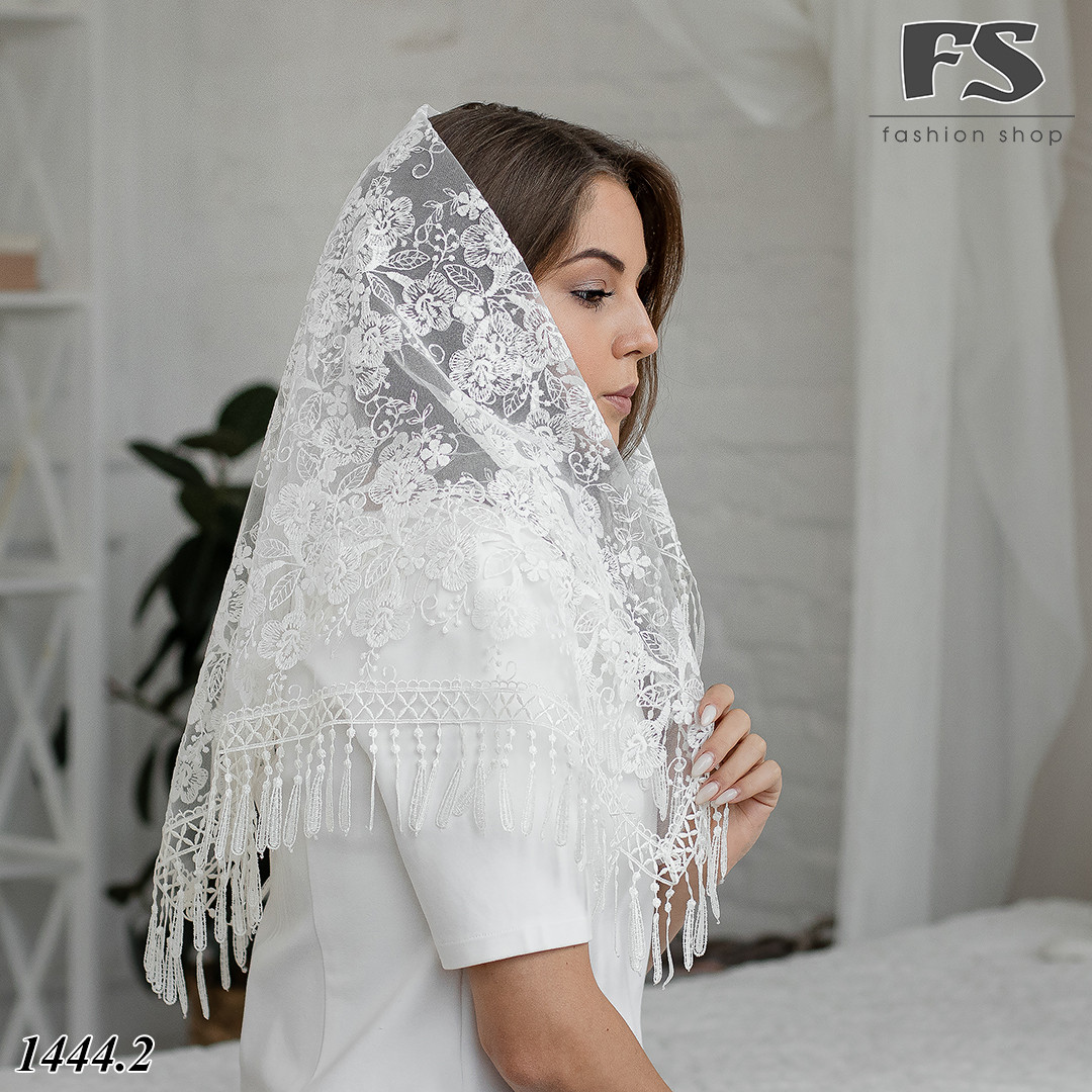 Свадебный платок айвори Мила - фото 4 - id-p1501381952