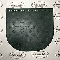 Клапан для сумки "Лілії". Смарагдовий