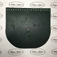 Клапан для сумки "Кішки". Смарагдовий