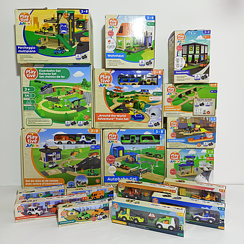 🚂 Велика дерев'яна залізниця 476 ел. + бокс в подарунок Німеччина PlayTive (Brio, Hape, Viga Toys, Ikea)